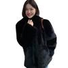 Imitation fox fur black fur coat women's winter new stand-up collar environmentally friendly fur fur high-end coat medium and long