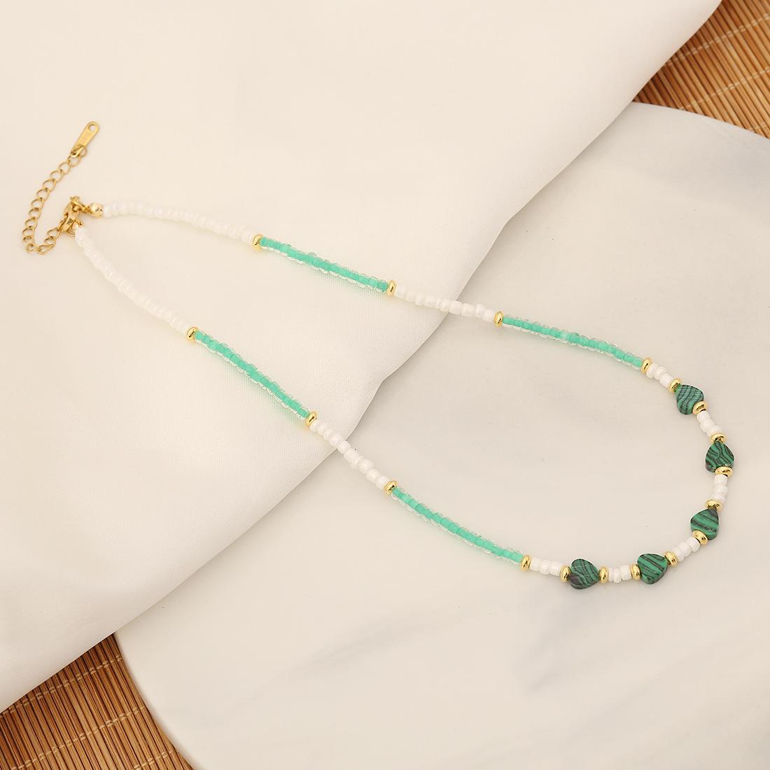 

Намисто з рисового бісеру оригінального дизайну, намисто з натурального каменю, богемне намисто, ювелірний подарунок