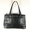 GENUINE CROCODILE SKIN KAIYO Handbag & Long Wallet Black Crocodile Leather Purse(USED)
