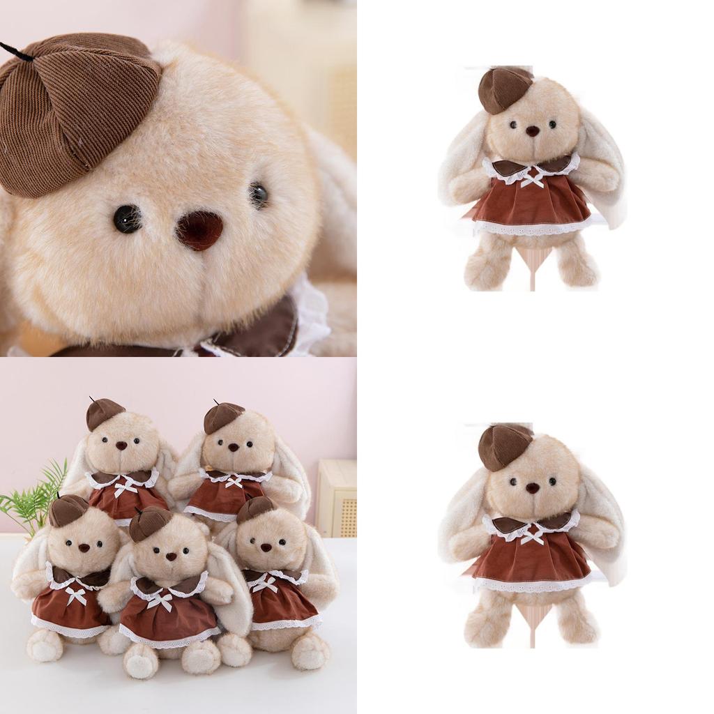Plush Rabbit Toy For Kids Soft Animal Plush Pillow Gift With Dress And Hat Decoration