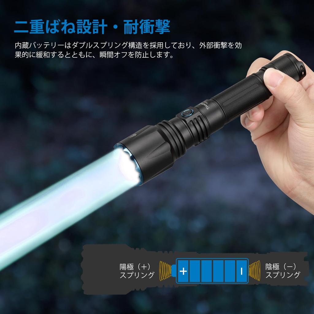 TrustFire T45R Powerful LED Military 650 1695 Dual High USB IPX8 Ideal for Outdoor and Disaster Preparedness Flashlight, Rechargeable, Grade, Lumens,