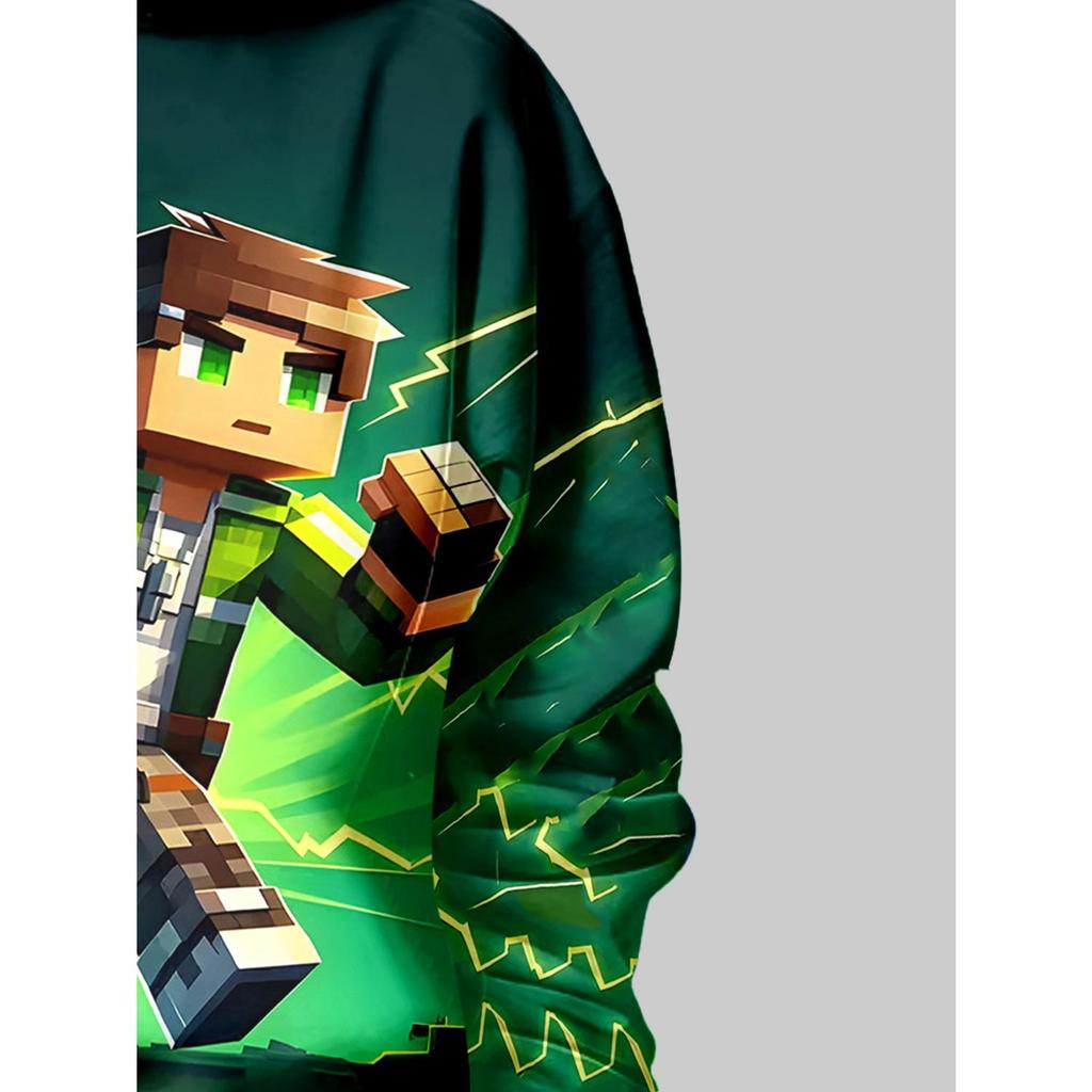 Children's Clothing, Boys' Hoodies, Long Sleeved 3D Printed Spring and Autumn Casual Outdoor Fashion Tops