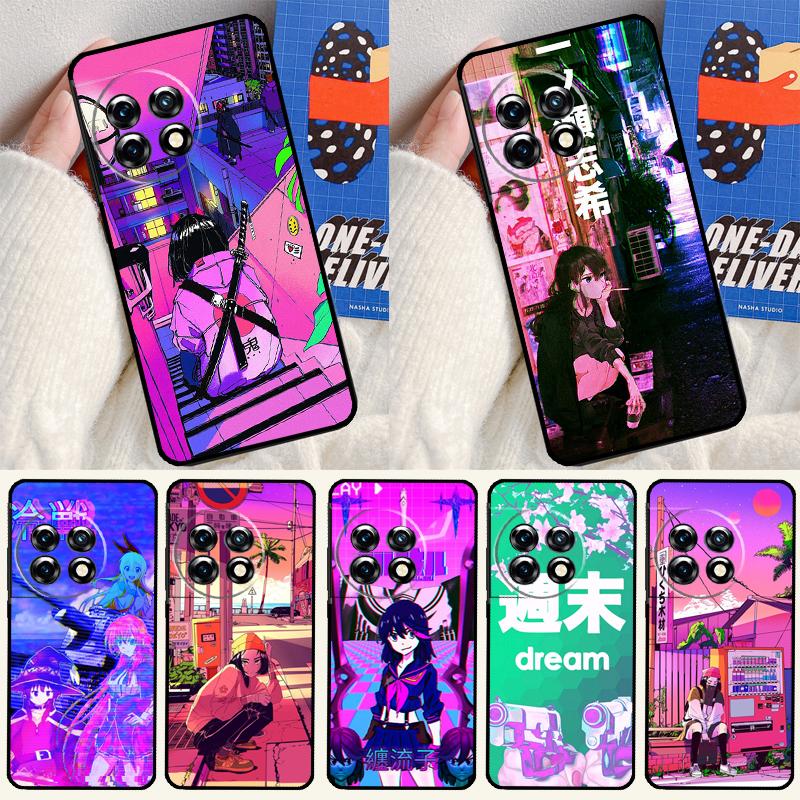Vaporwave Glitch Anime For OnePlus Nord 4 CE 3 2 Lite N20 N30 9 10 Pro 8T 9RT 10T 10R 13R 12R 11 12 13 Phone Case