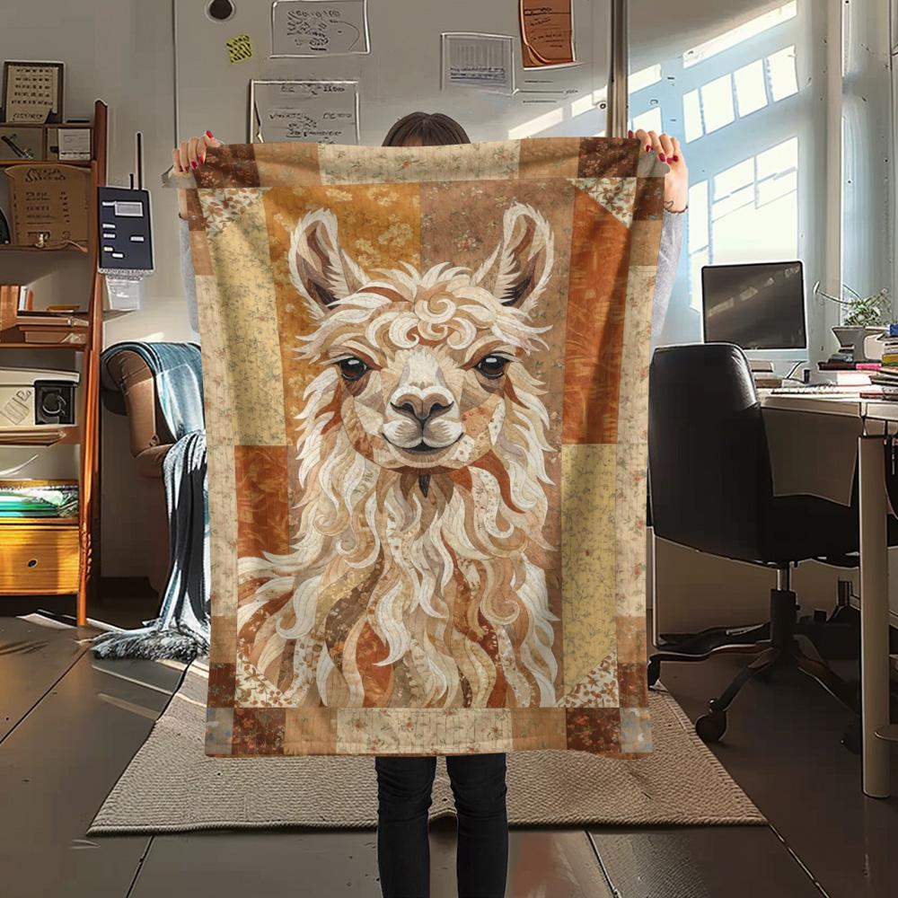 

1PC Retro style Print FlAannel Blanket, High quality Comfortable for All Seasons, Home Decor, Warmth and Comfort 80cm x 120cm