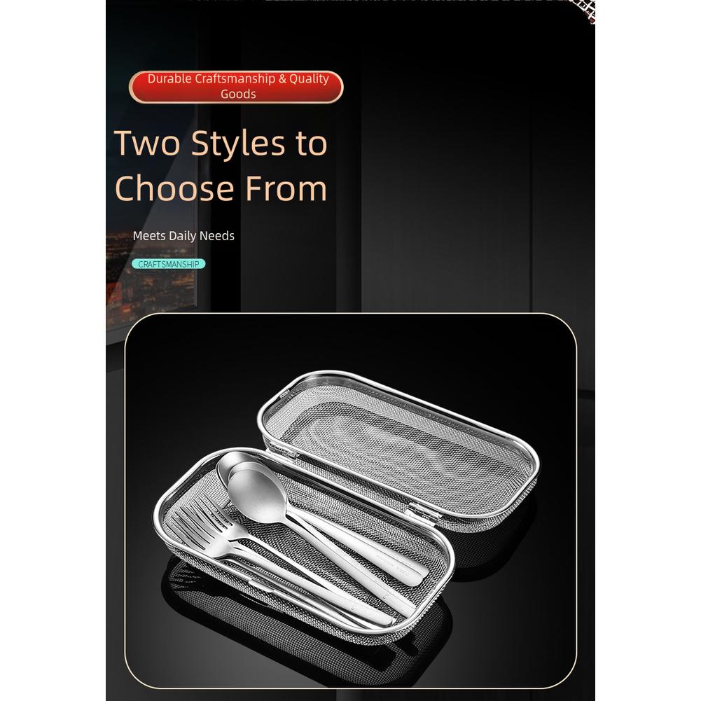 For Kitchen Cutlery Holder 304 Stainless Steel with Leakproof Drainage Mesh and Reinforced Base for Compact Utensil Storage