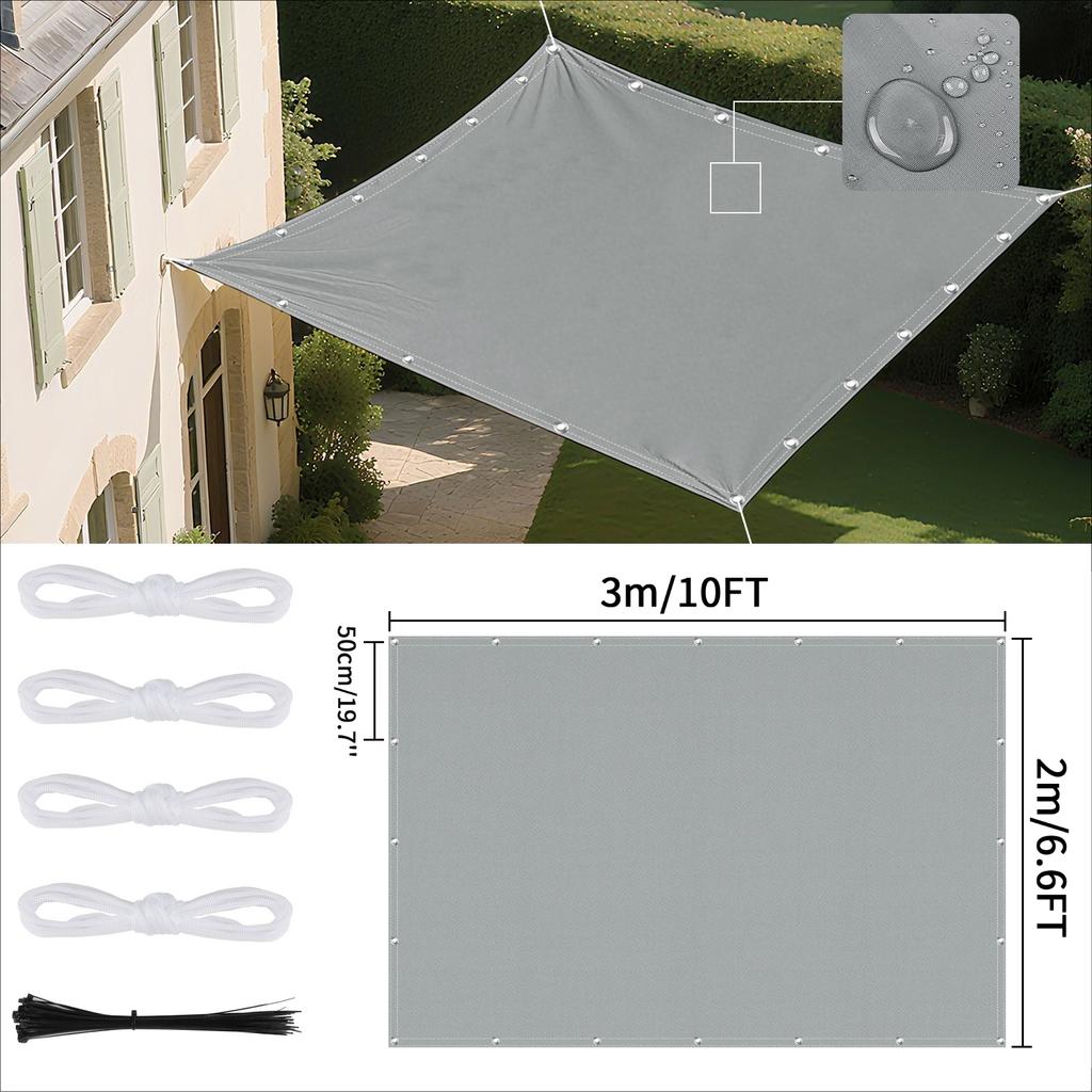 Waterproof Shade Sail with Grommets Tent Tarp Cover Sunshade Cloth Awning Canopy for Outdoor Garden Patio Camping Hiking Shelter