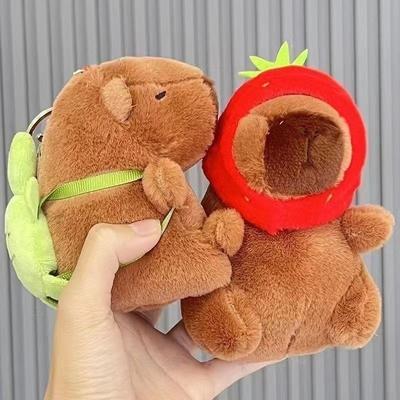 Cartoon Capybara Pendants Plush Toys Backpack Pendants Keychains Decorative Accessories Cute Dolls Key Chains Desktop Doll