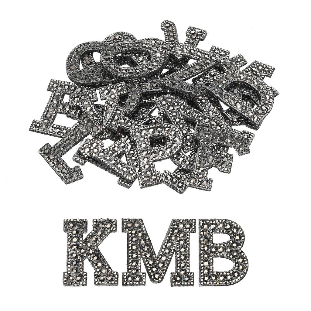 Iron On Patch Decorative A-Z Glitter Alphabet Applique Rhinestone English Letter for Handmade Bag Hat Jeans Clothes Applique DIY