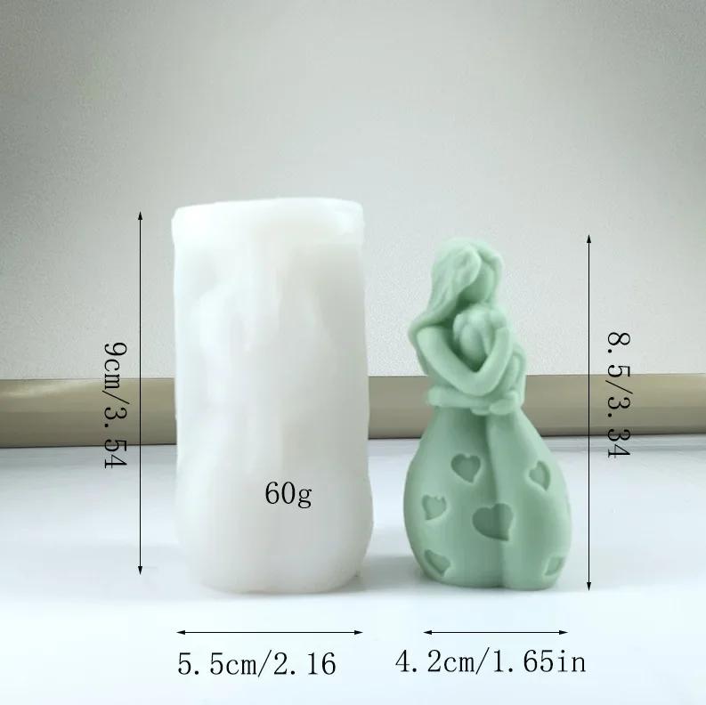 Top Quality 3D Mother Child Embrace Silicone Candle Mold DIY Handmade Soap Gypsum Resin Crafts Cement Mould Thanksgiving Gift