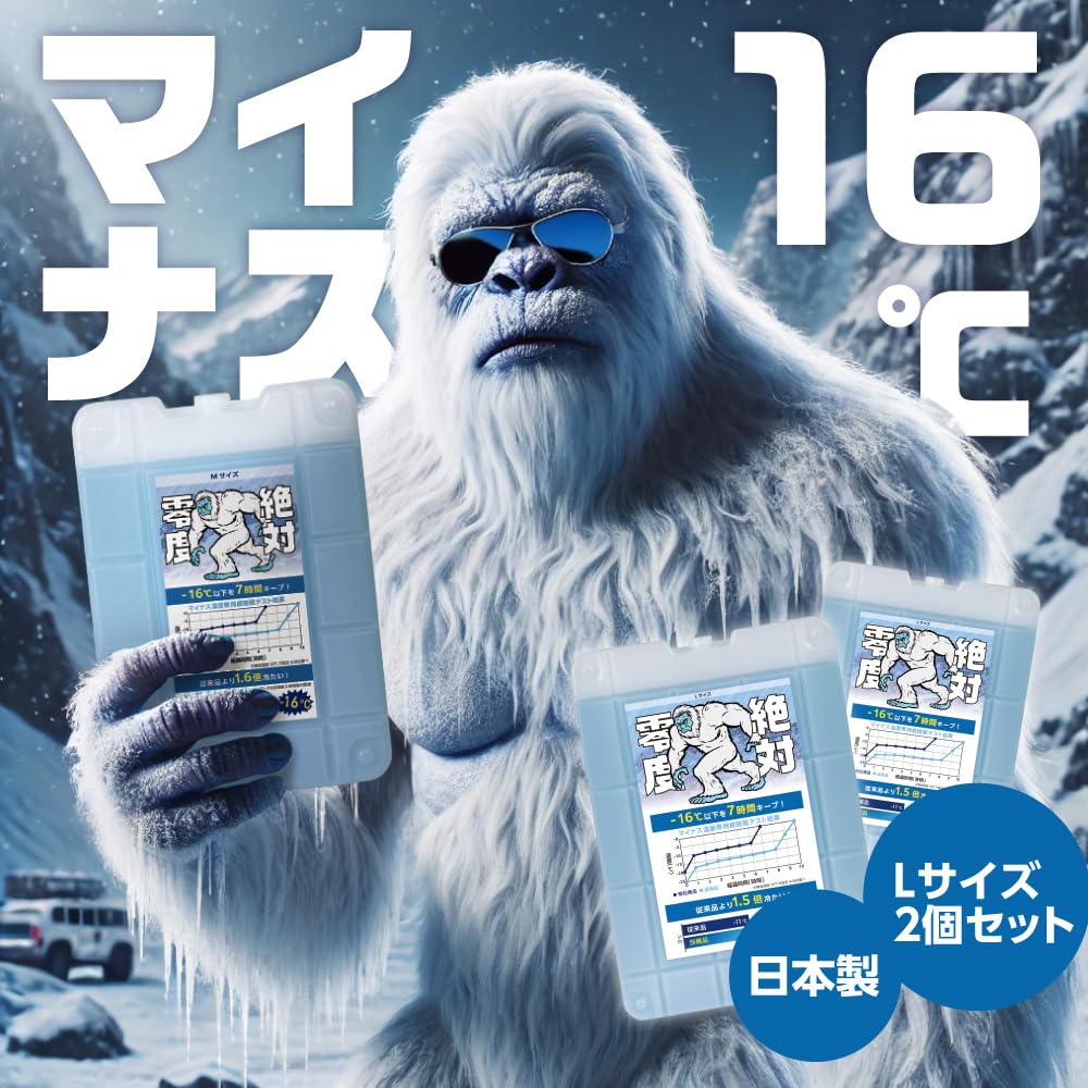 GGN Ice Powerful Ideal for Disaster Preparedness and Emergency Made in Set of Blue Packs, -16°C (-4°F) Mini, Long-Lasting, Preparedness, Japan, 1200g,