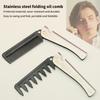 Men Retro Oil Head Comb Portable Folding Stainless Steel Comb Hairdressing Styling Round Teeth Comb Bottle Opener Dual Purpose