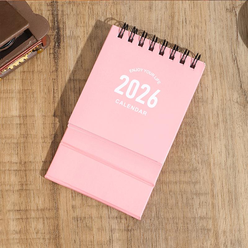 Thicken Mini Pink Desk Calendar 2026 2026 Simple Ins Tabletop Calendar Flip Monthly Notepad Schedule Planner Calendar Office Use