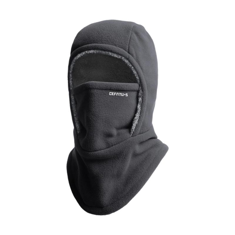 

Winter Scarf Headwear Polyester Warm Hat Mask Scarf Combo for Biking Skiing And Outdoor Sports Warm Ushanka темно-сірий колір