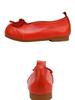 Johnature Women's Shoes Genuine Leather Flat Shoes Soft Soled Butterfly Bow Shallow Slip-on Shoes