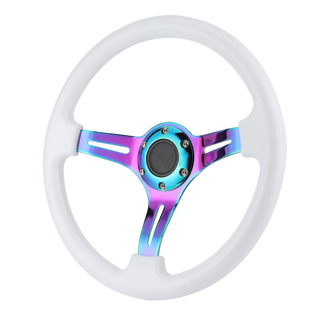 14in 6‑Hole Racing Steering Wheel Colorful Spoke ABS Drifting Wheel Universal for Car