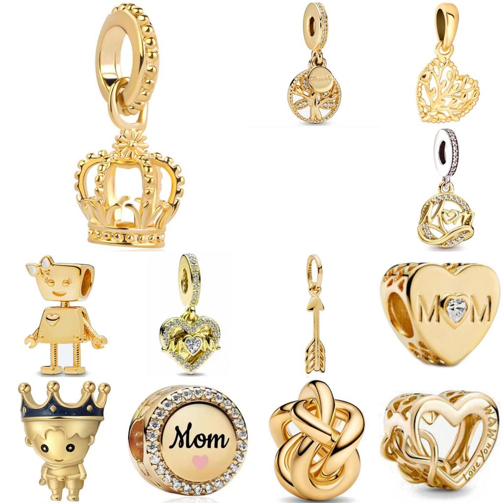 Pure Copper Gilded Arrow Family Tree Charm Fit Decoration Original Bracelet Accessories Jewelry For Women Gift