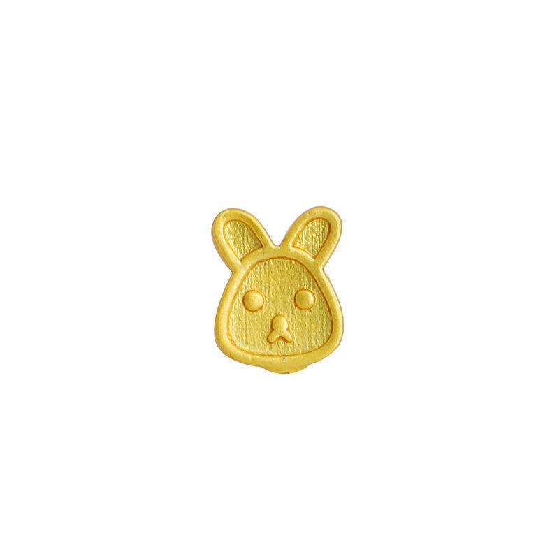 Sand Gold Plated Rabbit Head Pendant Bracelet with Woven Rope and Beads