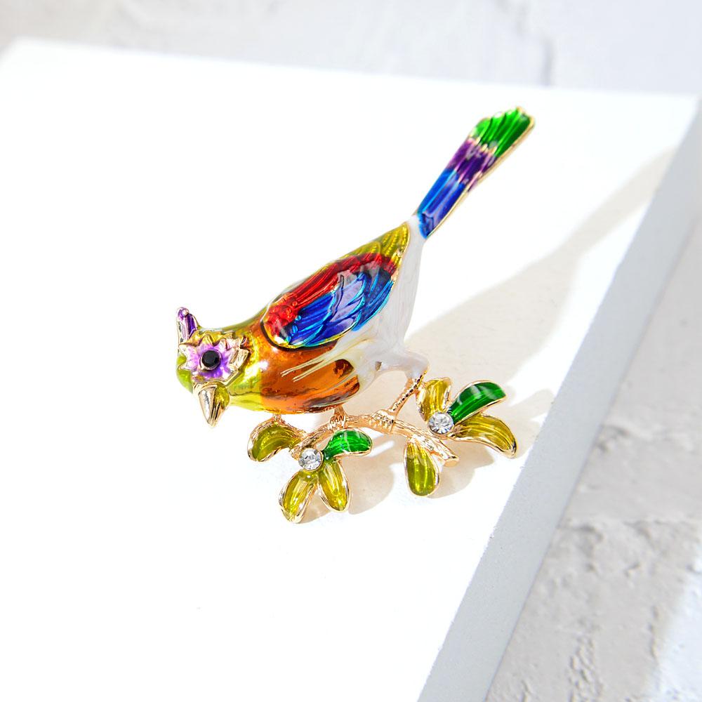 New Fashion Colorful Enamel Bird Brooch Pins Cute Animal Unisex Women And Men Jewelry Gifts Accessories