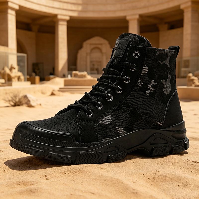Men`s Camouflage Combat Boots High Top