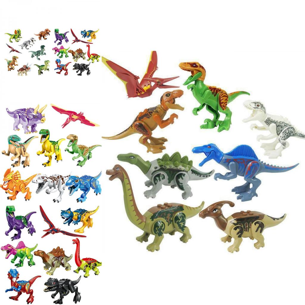 Conjunto de Figuras de Blocos de Construção de Dinossauros do Parque Jurassic World Cativante Para Crianças