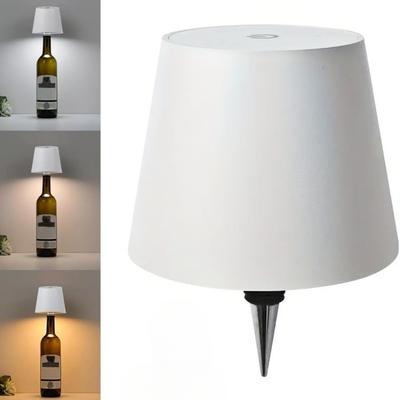 LED-Weinflaschenlampe, 3 Farben dimmbar, Touch-Steuerung, USB-wiederaufladbar, Weinflaschenlampe für Wohnzimmer, Schlafzimmer, Bar (Weiß)