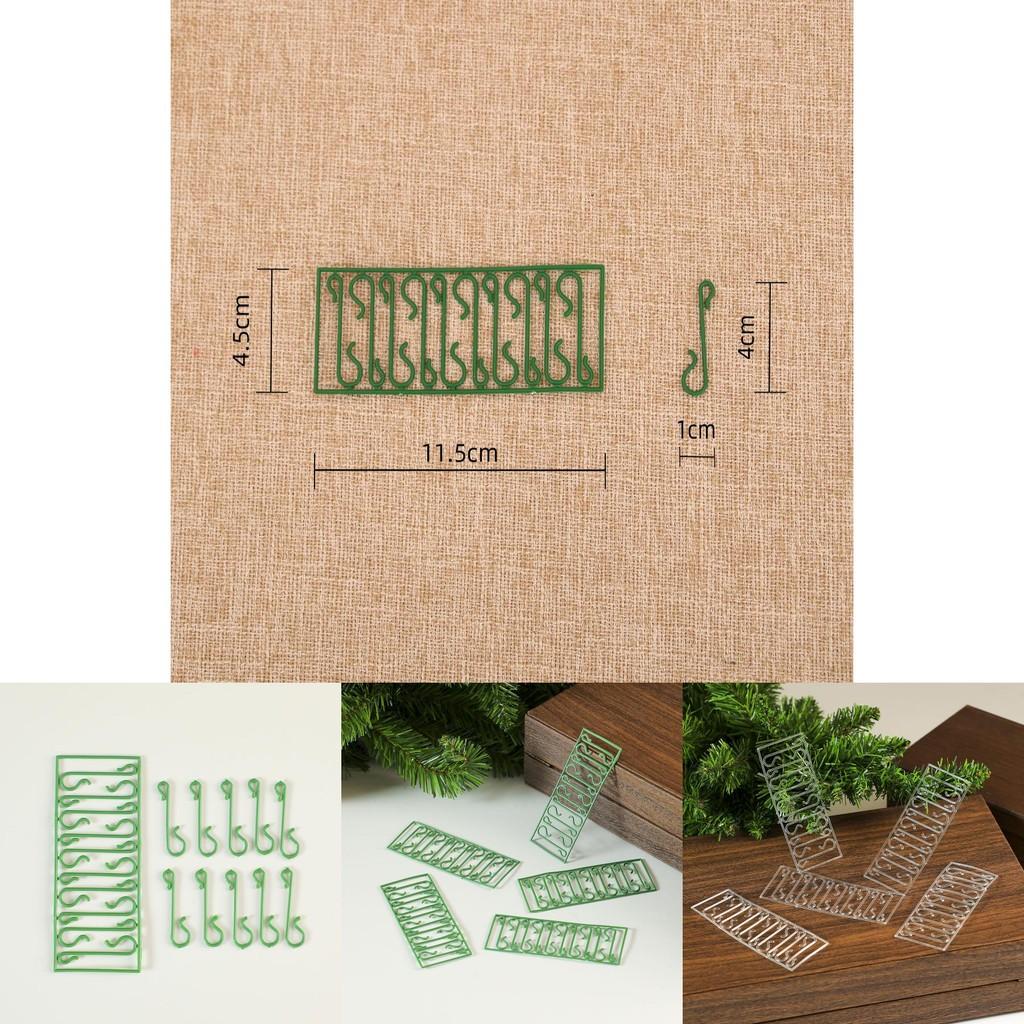 Christmas Ornament Hooks Pack Of 10 Plastic Green And Transparent Hanging Clips For Holiday Decorations