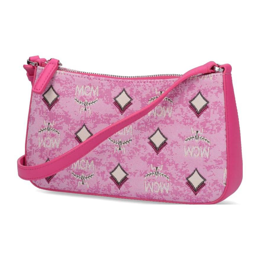 New MCM Aren Fabric With Leather Shoulder Bag, Crossbody Bag, Shoulder Bag Small Women's Pink MWSCATA01PK001