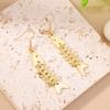 Fashion Stainless Steel Fishbone Drop Earrings Women Men Punk Hip-hop Earrings Club Party Jewelry Gifts