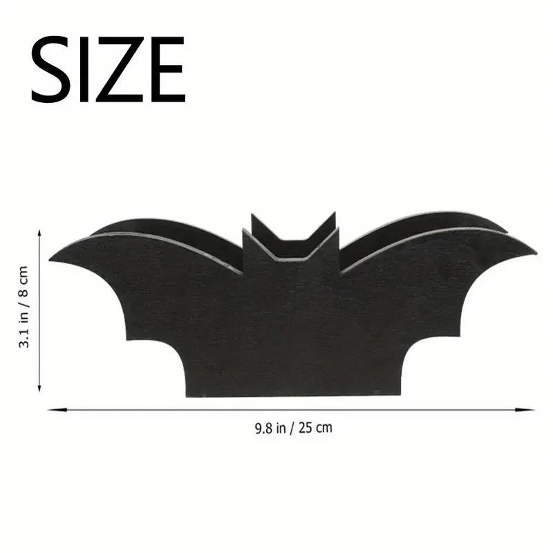 Makeup Brush Holder Wooden Black Storage Box Cosmetic Organizer Pen Holder Halloween Themed Decor Organization Home Storage