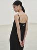 Nub Layered Sleeveless Long Dress - Black