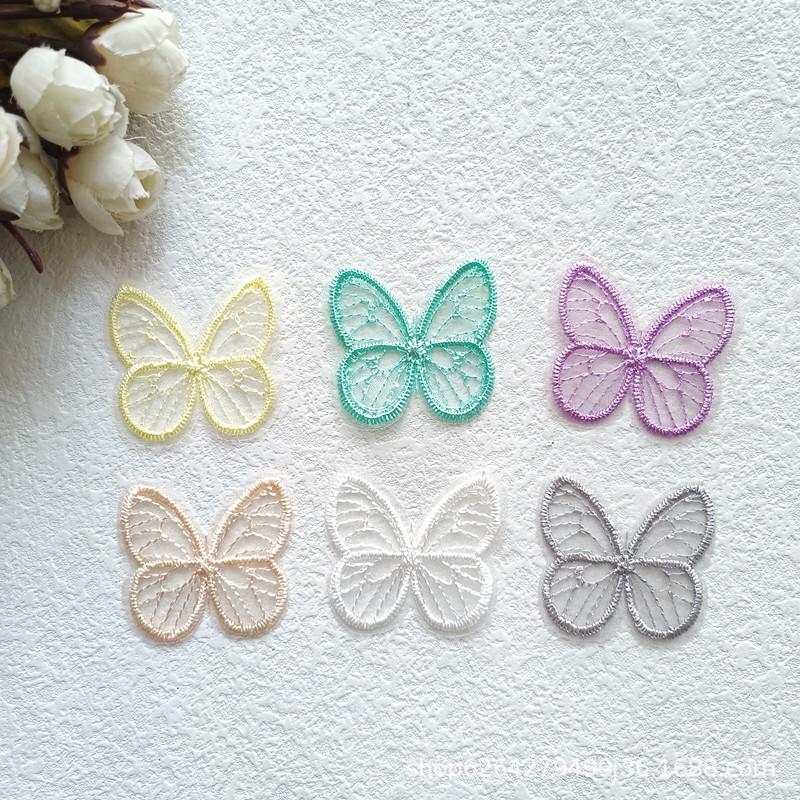 4cm Embroidered Butterfly Organza Hair Clip DIY Accessory