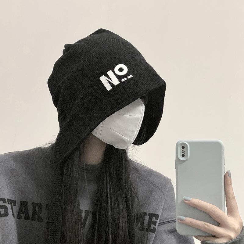 

Универсальная женская вязаная шапка-бини с завязками и ушками для большой головы - Зимняя шапка-бини Adjustable чёрный