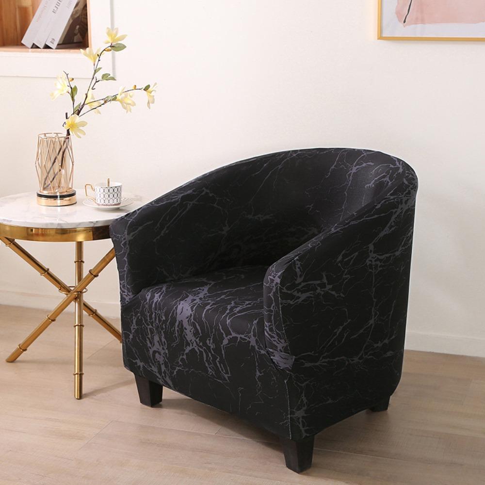 Stretch Printed Semi Circle Sofa Cover Full Wrap Cafe Chair Cover Internet Cafe Hotel Sofa Protector