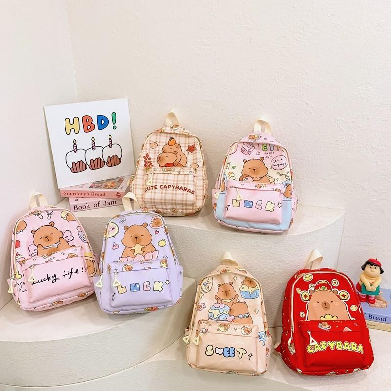 Adorable Cartoon Capybara Kids Backpack For Boys And Girls Stylish And Fun Design