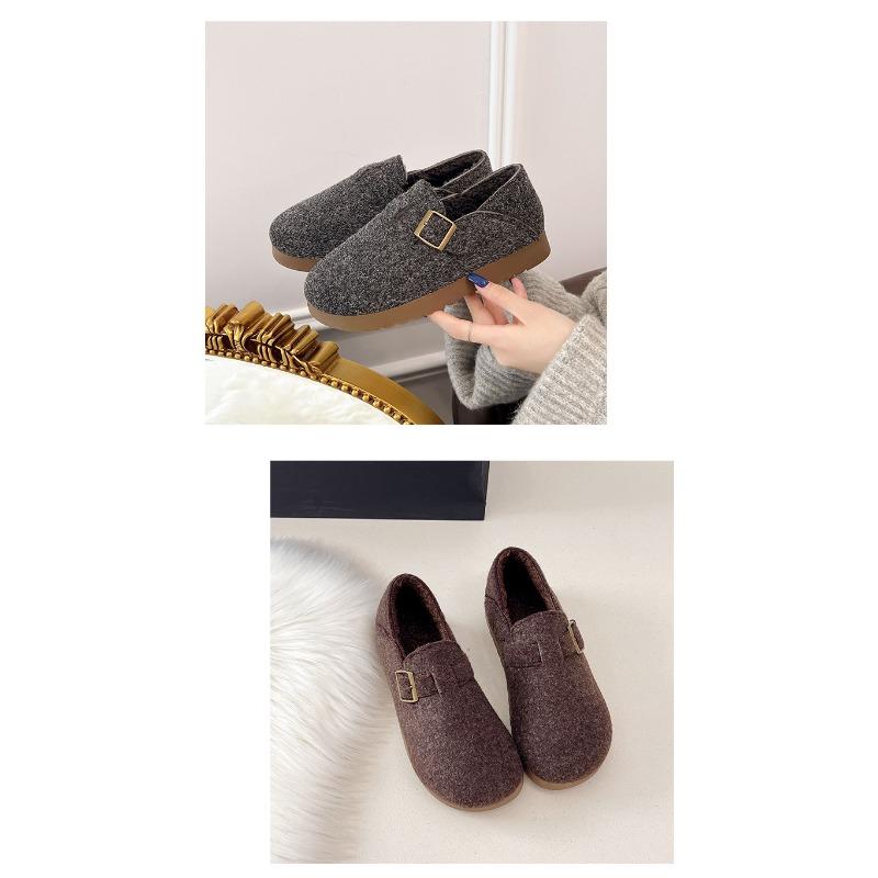 Women S Winter Faux Fur Lined Flat Casual Slip On Shoes