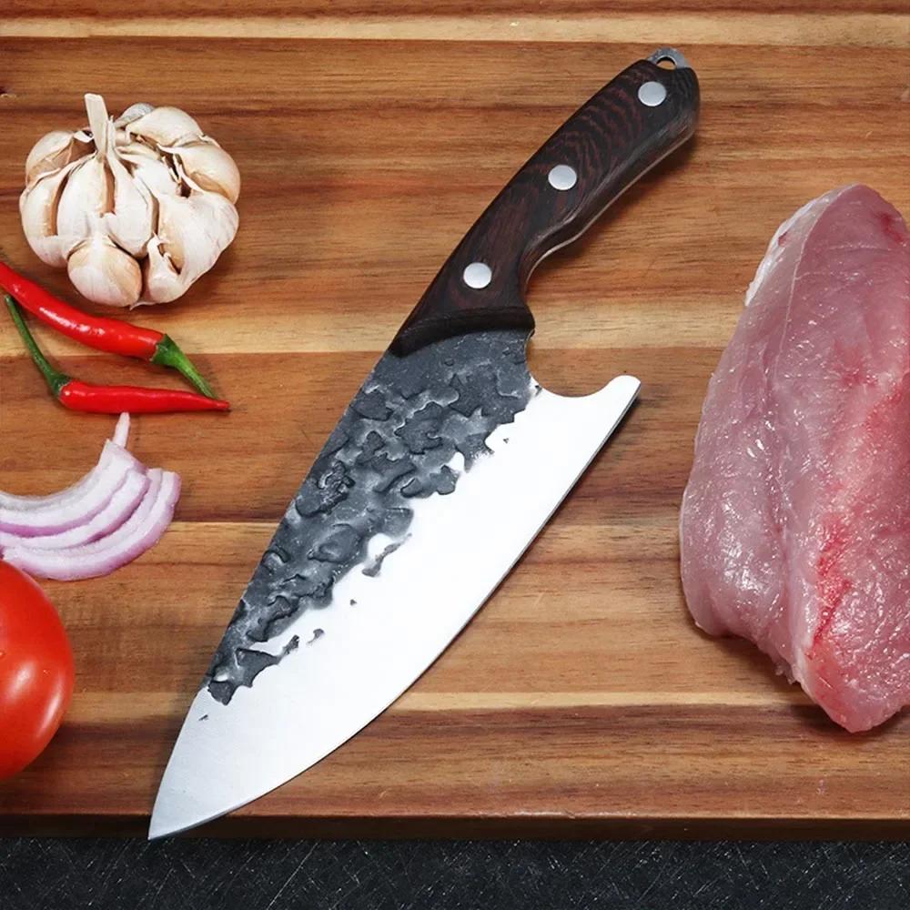 Handmade Slicing Knife Cleaver Meat Chopping Vegetables Kitchen Knives Butcher Boning Knife High Steel Blade Chef Cooking Knife