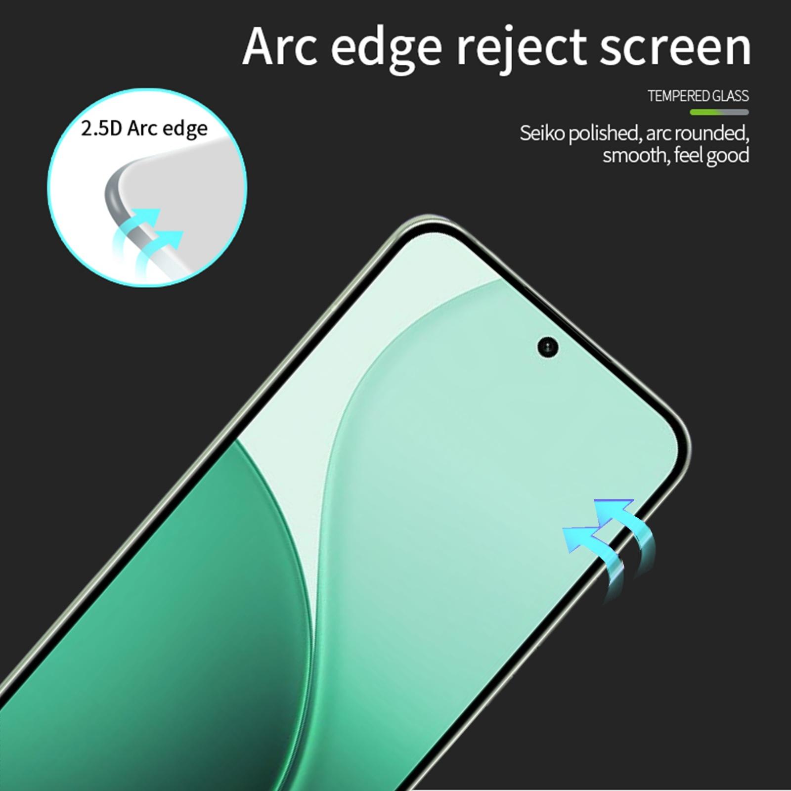 

For Oppo Reno14 5G Screen Protector MOFI 9H Full Glue Full Coverage High Aluminum-Silicon Glass Film Black