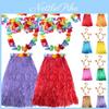 Eye-catching Adult Hawaiian Hula Dance Grass Skirt With Colorful Floral Accents