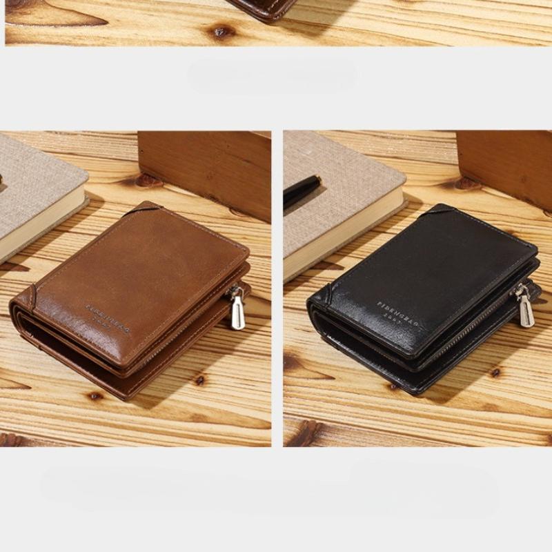 Business Luxury Men Wallets High Quality Short Leather Money Clip Multi Function ID Credit Card Card Holder Vintage Storage Men Clutch Bag