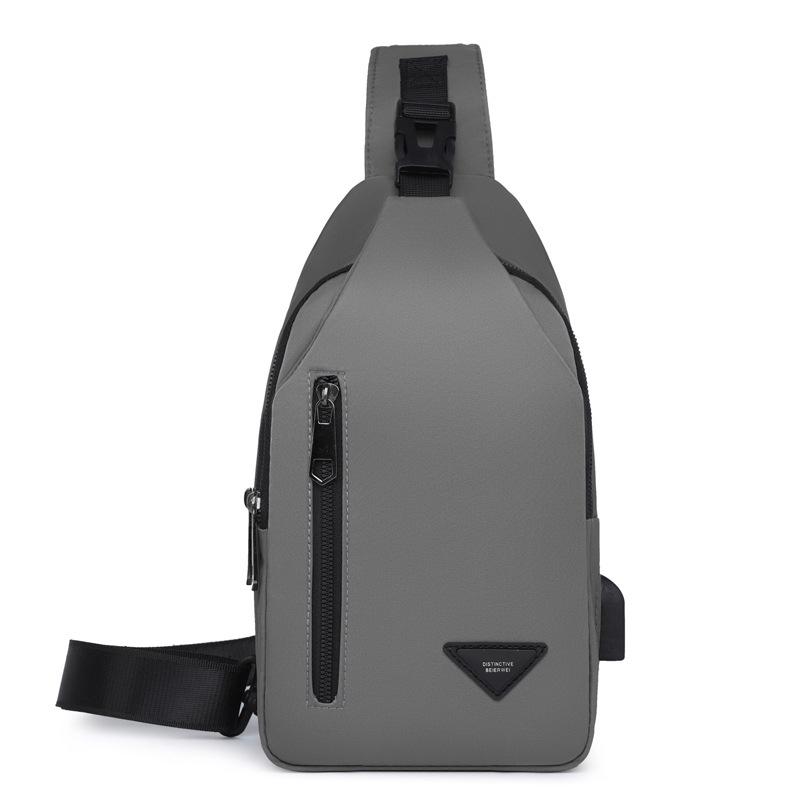 

2025 Мужская универсальная водонепроницаемая нагрудная сумка кроссбоди - Простая повседневная одноплечевая сумка One Size серый