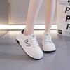 Platform White Shoes Women's Versatile Spring and Autumn Muffin 2025 Breathable New Popular Casual Sports Board Shoes Women 8513