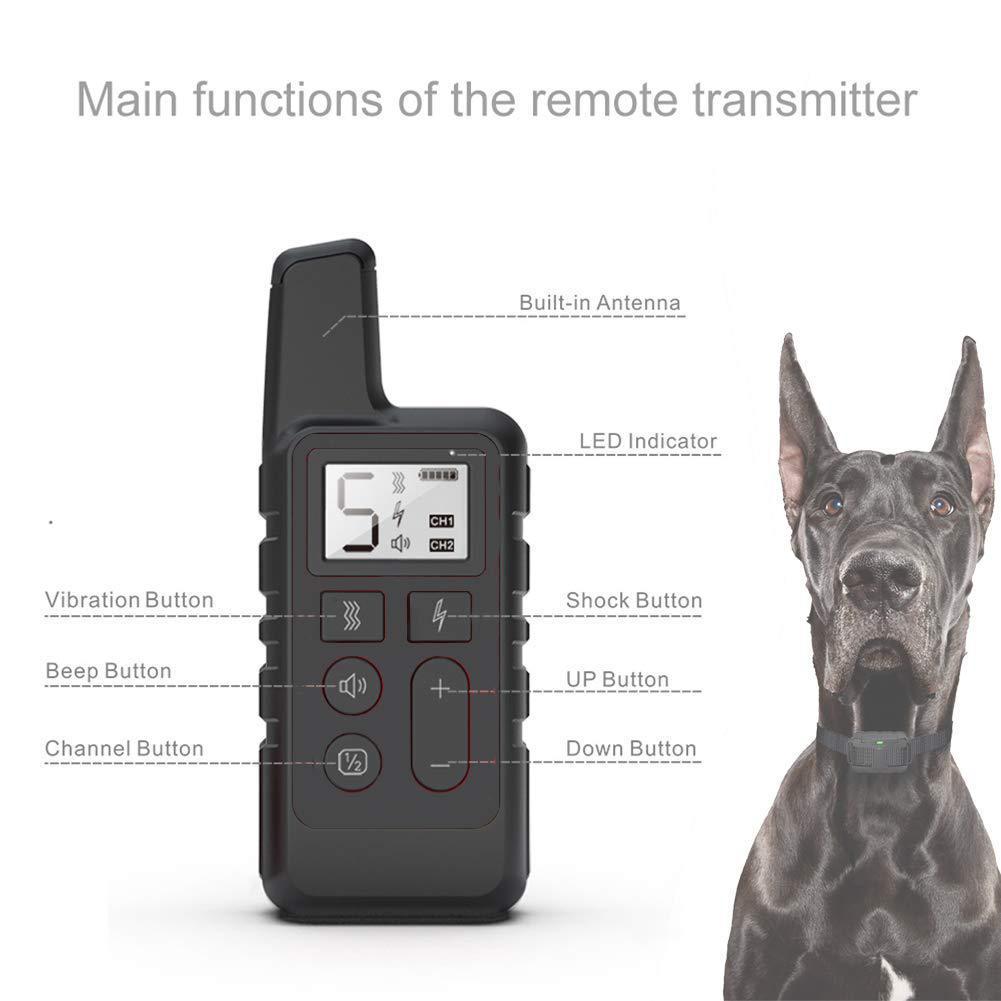 Dog Training Device: Remote-Controlled Waterproof Bark Stopper with Shock, Vibration, and Warning Features for Pets (500m Range)