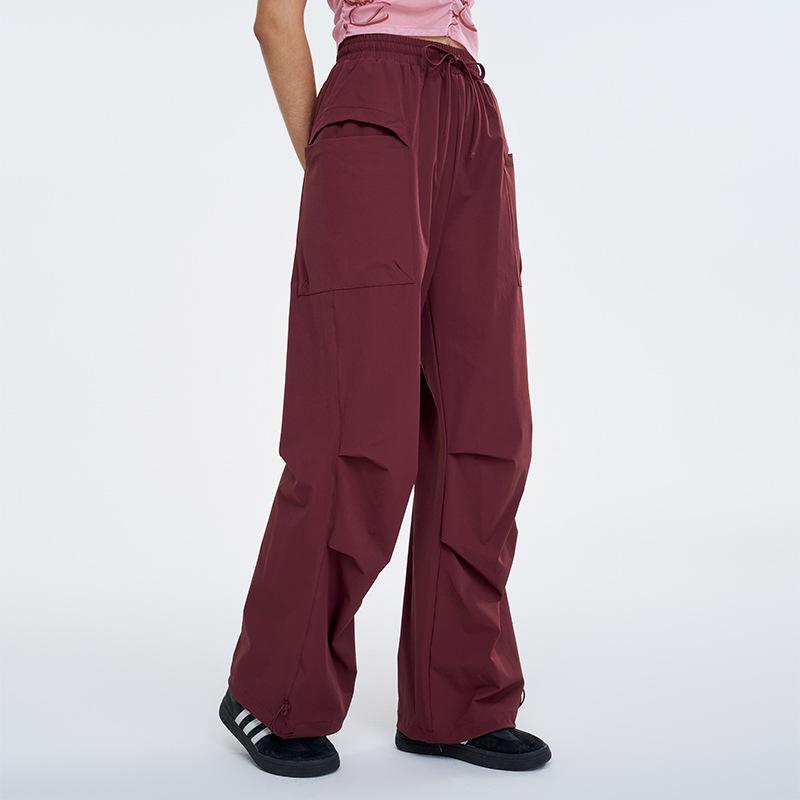 

Sweatpants American retro style casual sports overalls women s outdoor loose running fitness hiking quick-drying paratrooper pants S