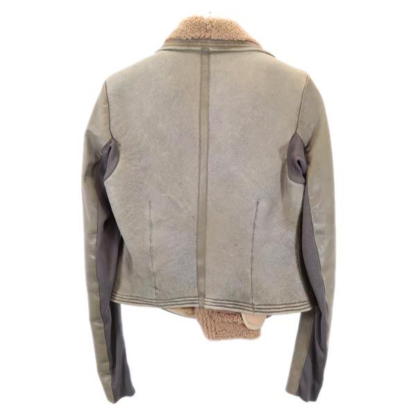 Rick Owens Sheepskin Leather Riders jacket USA10 Gray Back bore Women Used