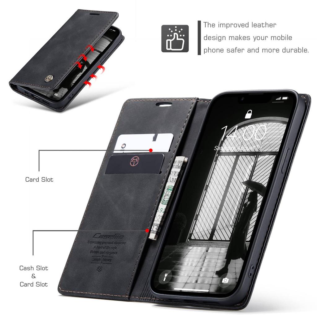 Flip Wallet Case for iPhone 16e 2025,Leather Magnetic Folio Cover with Card Holder,Kickstand - TPU Shockproof Durable Protective