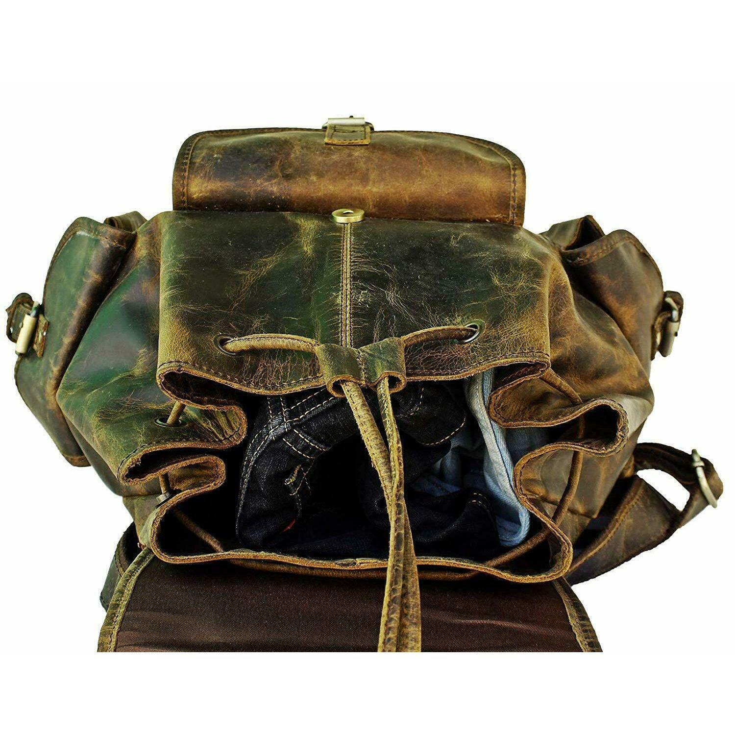 Рюкзак для ноутбука Satchel из натуральной кожи буйвола Рюкзак Сумка-мессенджер 16 X 8 — фото 3