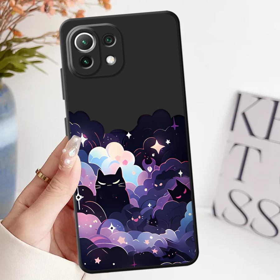 

Black Cat Starry Night Case for Xiaomi Mi 11T 10T 12X 11 12 12T Pro 14 13 Lite Funda Phone Cover Xiaomi 15 Pro