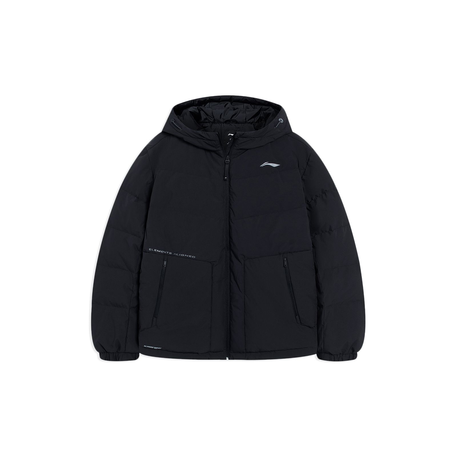 

Li Ning Fitness Series однотонный логотип с принтом молнии с капюшоном теплая куртка для мужчин куртки черного цвета AYMS013-1 L