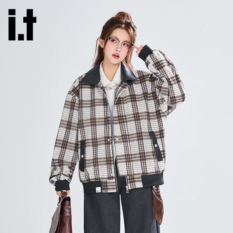 

Izzue Unisex Plaid Lapel Jacket 4XL
