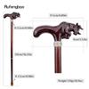 Brown Cow Bullfight Wooden Fashion Walking Stick Decorative Cospaly Cane Halloween Wood Mace Crutch  Wand Crosier 92cm